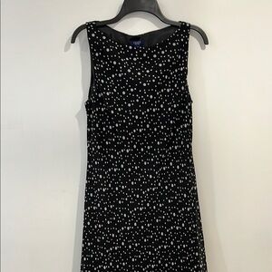 Chaps Black Polka Dot Dress